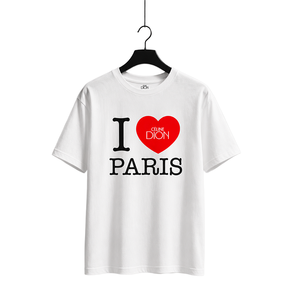 T-SHIRT BLANC LOVE CELINE DION PARIS
